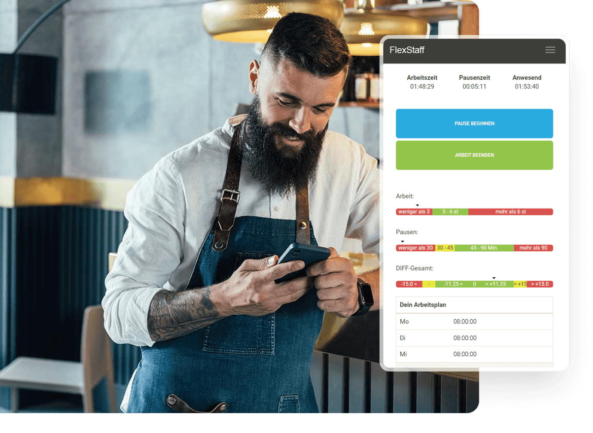 FlexStaff auf dem Smartphone für die Gastronomie