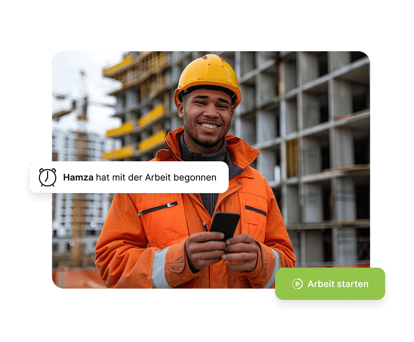 FlexStaff auf einem Handy im Handwerk