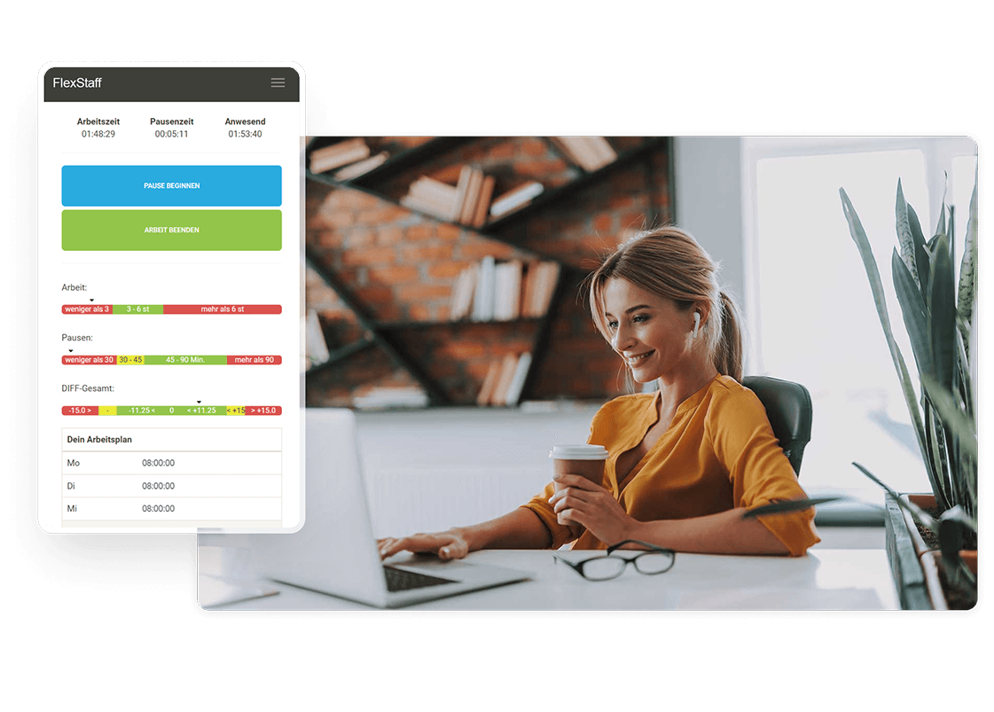 Fehlerfreie digitale Arbeitszeiterfassung im Büro mit FlexStaff